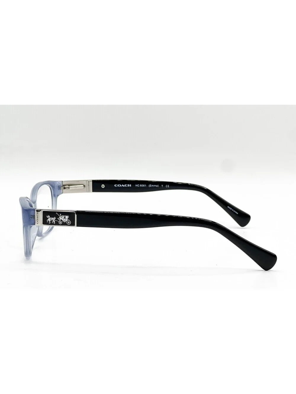 Coach HC 6061 5259 Milky Blue Black Cat Eye Authentic Eyeglass Frames 52-15-135